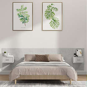 vidaXL Sänggavel med lådor betonggrå konstruerat trä 3115727