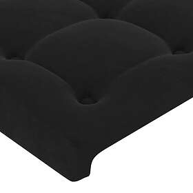 vidaXL Sänggavel med kanter svart 83x16x118/128 cm sammet 3120046
