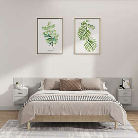 vidaXL Sänggavel med lådor betonggrå konstruerat trä 3115759