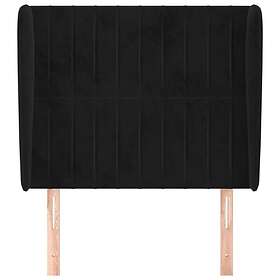 vidaXL Sänggavel med kanter svart 93x23x118/128 cm sammet 3118232