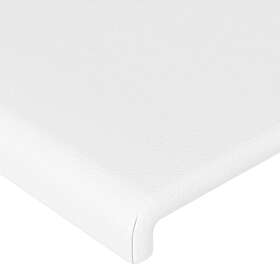 vidaXL Sänggavel med kanter vit 93x16x118/128 cm konstläder 3119379