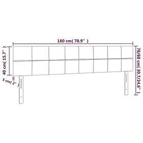 vidaXL Huvudgavlar 2 st mörkgrå 90x5x78/88 cm sammet 346083