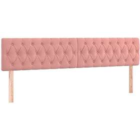 vidaXL Huvudgavlar 2 st rosa 100x7x78/88 cm sammet 346395