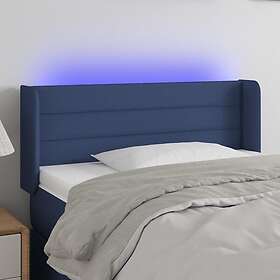 vidaXL Sängynpääty LED blå 83x16x78/88 cm tyg 3123356