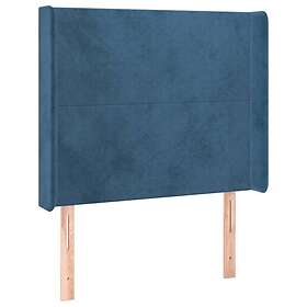 vidaXL Sänggavel LED mörkblå 103x16x118/128 cm sammet 3123814