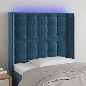 vidaXL Sänggavel LED mörkblå 93x16x118/128 cm sammet 3124522