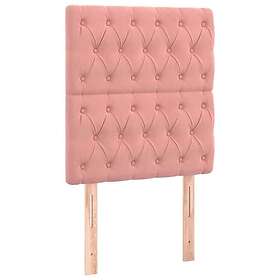 vidaXL Sänggavel LED rosa 80x7x118/128 cm sammet 3122795