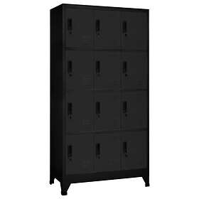 vidaXL Förvaringsskåp svart 90x45x180 cm stål 339814