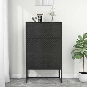 vidaXL Högskåp svart 80x35x135 cm stål 335877