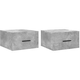 vidaXL Väggmonterade sängbord 2 st betonggrå 35x35x20 cm 829861