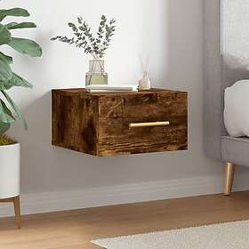 vidaXL Väggmonterat sängbord rökfärgad ek 35x35x20 cm 829798