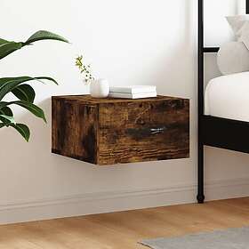 vidaXL Väggmonterat sängbord rökfärgad ek 35x35x20 cm 829814