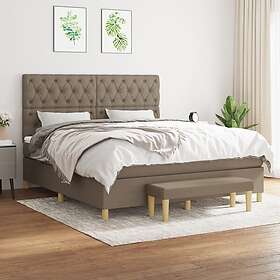 vidaXL Ramsäng med madrass taupe 160x200 cm tyg 3137409