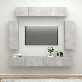 vidaXL Tv-skåp 6 delar betonggrå konstruerat trä 3114465