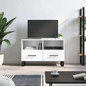vidaXL TV-bänk 80x36x50 cm Vit Högglans Konstruerat Trä