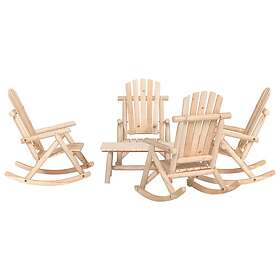 vidaXL Loungegrupp 5 delar massivt granträ 3185531