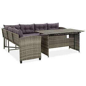 vidaXL Salon de jardin avec coussins 2 pièces Rotin artificiel Gris 316871