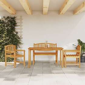 vidaXL Matgrupp för trädgården 4 delar massiv teak 3157938