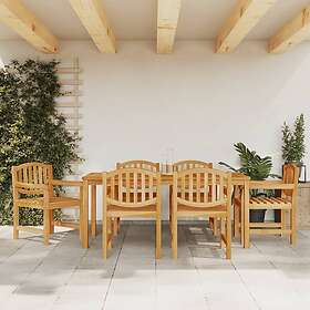 vidaXL Matgrupp för trädgården 7 delar massiv teak 3157934