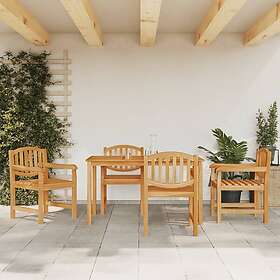 vidaXL Matgrupp för trädgården 5 delar massiv teak 3157927
