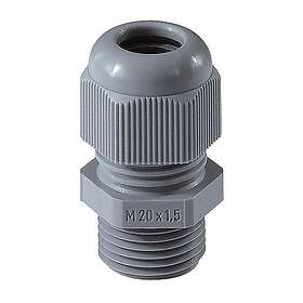 Rutab 1476164 Förskruvning lång gänga, mörkgrå M25 x 11-17 mm
