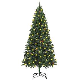 vidaXL Konstgjord gran Grön 180cm LEDs