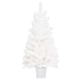 vidaXL Keinotekoinen puu Valkoinen 90cm LEDs