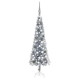 vidaXL Keinotekoinen puu Hopea 120cm LEDs