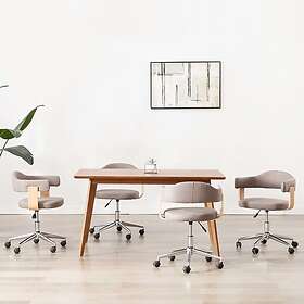 vidaXL Svängbara Matsalsstolar 4 st taupe böjt trä och tyg