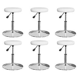 vidaXL Matstolar 6 st vit konstläder 3085588