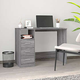 vidaXL Skrivebord med skuffer grå sonoma 102x50x76 cm konstruerat trä 823038