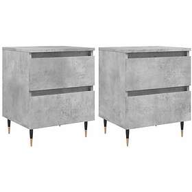 vidaXL Sängbord 2 st betonggrå 40x35x50 cm konstruerat trä 826869