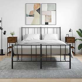 vidaXL Sängbord 2 st brun ek 34x36x70 cm konstruerat trä 825982