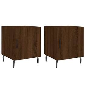 vidaXL Nattbord 2 st brun ek 40x40x50 cm konstruerat trä 827611