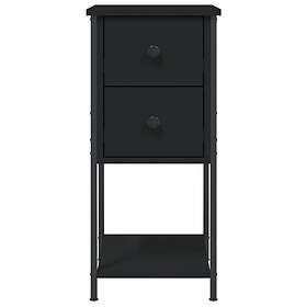 vidaXL Nattbord 2 st svart 32x42x70 cm konstruerat trä 826094