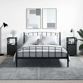 vidaXL Sängbord 2 st svart 34x35,5x70 cm konstruerat trä 825944