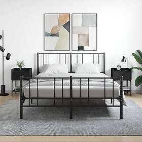 vidaXL Sängbord 2 st svart 40,5x31x60 cm konstruerat trä 825894