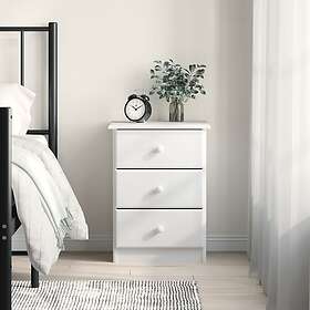 vidaXL Sängbord ALTA vit 41x35x55 cm massiv furu 353918