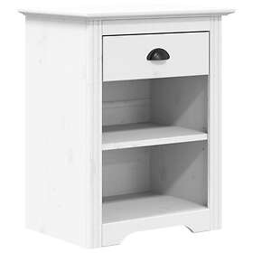 vidaXL Sängbord BODO vit 53x38,5x66 cm massiv furu 355053