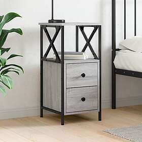 vidaXL Sängbord Grå Sonoma 34x35.5x70cm Konstruerat trä 825949