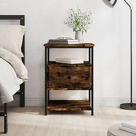 vidaXL Sängbord rökfärgad ek 40x42x56 cm konstruerat trä 826027