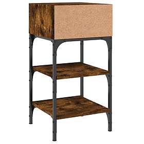 vidaXL Sängbord rökfärgad ek 35x34,5x70 cm konstruerat trä 825887