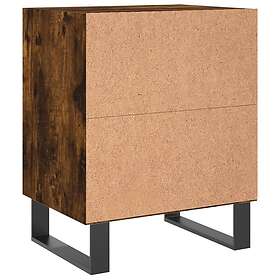 vidaXL Nightstand Smoke Brown Oak 40x30x50cm Constructed Wood 826806