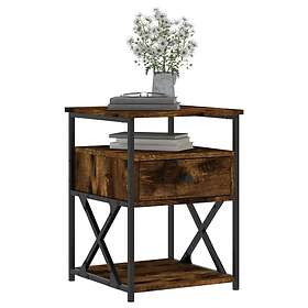 vidaXL Sängbord rökfärgad ek 40x42x55 cm konstruerat trä 826077