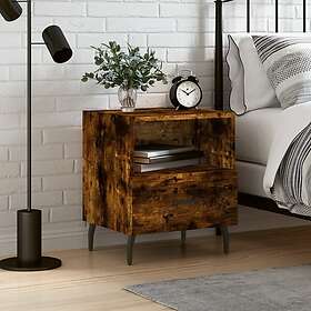 vidaXL Nightstand Smoke Brown Oak 40x35x47.5cm Constructed Wood 827478