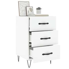 vidaXL Sängbord vit 40x40x66 cm konstruerat trä 827652