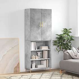 vidaXL Högskåp betonggrå 69.5x34x180 cm konstruerat trä 3196063