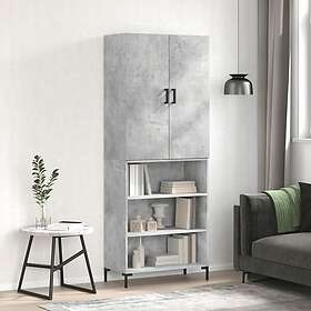 vidaXL Högskåp betonggrå 69.5x34x180 cm konstruerat trä 3196071