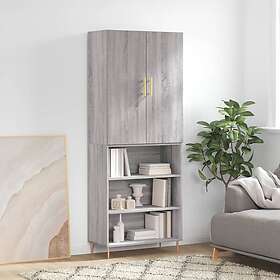 vidaXL Högskåp Grå Sonoma 69.5x34x180 cm konstruerat trä 3196065