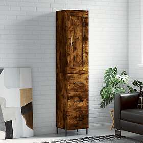 vidaXL Högskåp rökfärgad ek 34,5x34x180 cm konstruerat trä 3200206